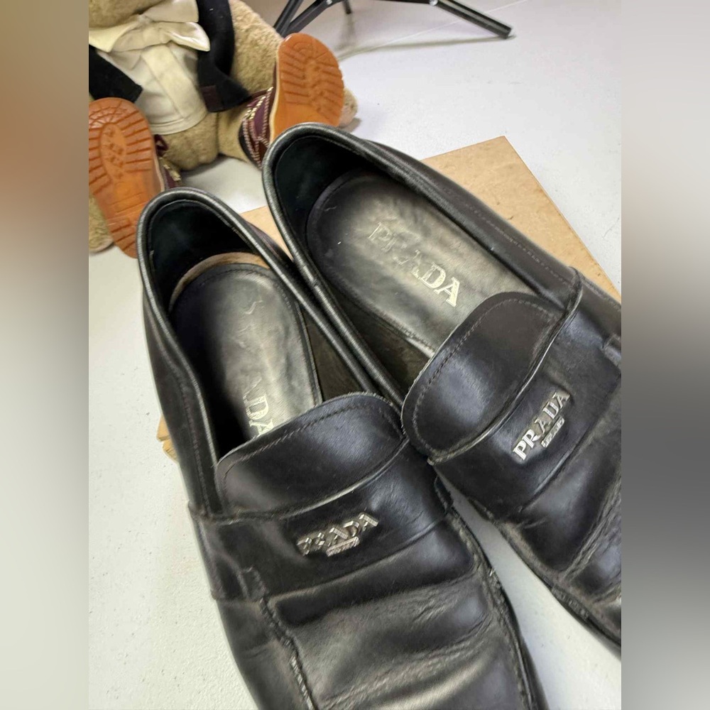 PRADA Milano Black Leather Driver Loafers Size US 9.5 / UK 8.5 - Picture 2 of 15